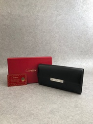 【VintageShop solo 日本直送中古包專賣店】Cartier 卡地亞 Love 系列 長夾 黑色 皮革 vintage 古著
