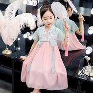 Girls Hanfu Embroidered Cheongsam Dress