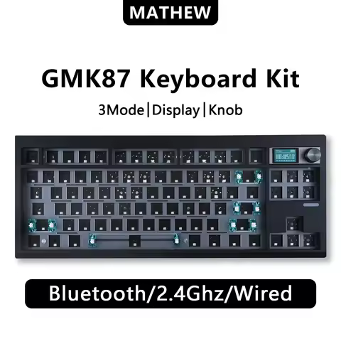 ZUOYA GMK87 TKL Mechanical Keyboard Kit,80% Hot-Swap 3Mode RGB Custom Gasket Mounted TFT LCD Screen