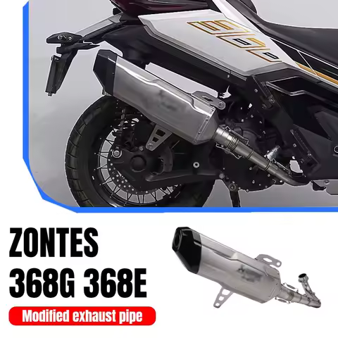 For ZONTES 368G 368E exhaust modification: full stainless steel front section and AK carbon fiber re