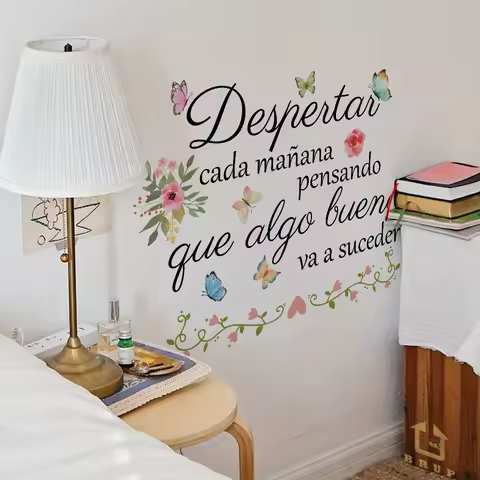1 Spanish Inspirational Quote Art Wall Sticker - Suitable for Bedroom/Flower Room/Office/Living Room