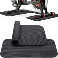 TOBWOLF 2PCS Non-Slip Mat Compatible with Peloton Bike Concept 2 Rowing Machine Exercise Bike Mat Tr