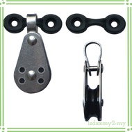 [LzdxxmydfMY] 2pc Black Steel Pulley Block 25mm for Kayak anchor trolley two pad eyes