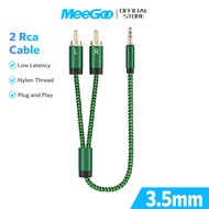 MEEGOO สายแจ็ค AUX  3.5 มม. Cable Male to Male สายสัญญาณเสียง 2 หัว สายยาว 1-2 M สําหรับลําโพงในรถยน