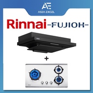 FUJIOH FR-FS2290 90CM SLIMLINE HOOD + RINNAI RB-73TS 3 BURNER HYPER FLAME STAINLESS STEEL BUILT-IN HOB