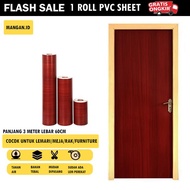 Stiker Hpl Pelapis Furniture Ukuran 60cm x 3m Motif Serat Kayu Cocock Untuk Meja,Lemari,Pintu & Furn