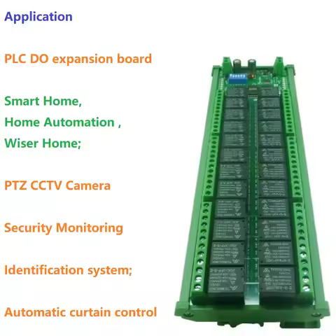 10A NC COM NO Dry Contact Output Interface DIN35 C45 Rail Box UART PC PLC Expansion Board 24CH RS485