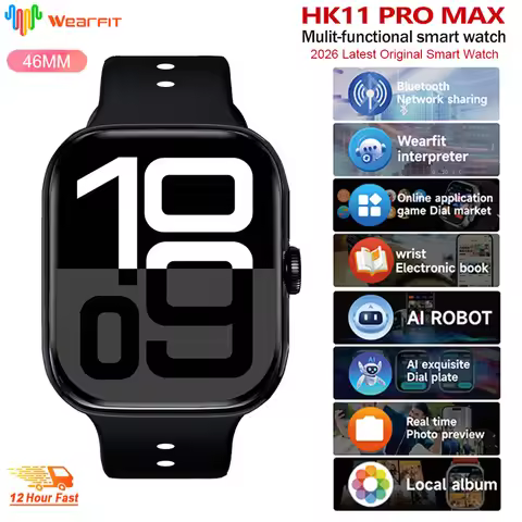 HK11 Pro Max SmartWatch 46mm AMOLED 4G ROM AI Chat AI Robot Bluetooth Network Call Clock NFC Compass