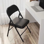 和大人 电脑椅家用椅子折叠椅子凳子办公培训椅子会议椅网椅学习椅 黑色（皮革款）加