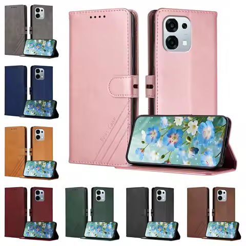 Magnetic Leather Wallet Case for OPPO A6 A5 A1 A3 Pro A5X A60 A15 A17 A38 A54 A57 A58 A76 A78 A79 A9