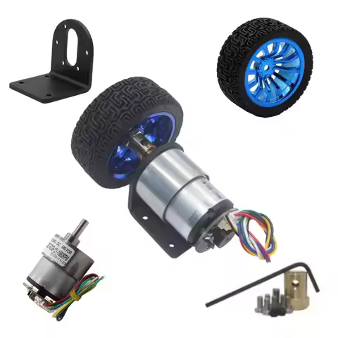 12V 24V 37mm High Torque Gear Motor JGB37-520 Encoder Motor With Encoder and Wheel Kit For DIY dc mo