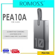 Romoss PEA10A (10000 mAh) Powerbank with Two Ways cable 22.5W Fast Charging - Warranty Malaysia