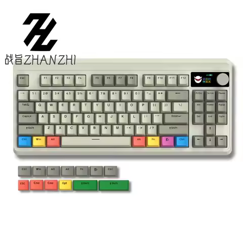 M87 PRO Retro Grey OLED Display Knob 75% TKL Tri-Mode Wireless Mechanical Keyboard Hot Swap Gamer Ke