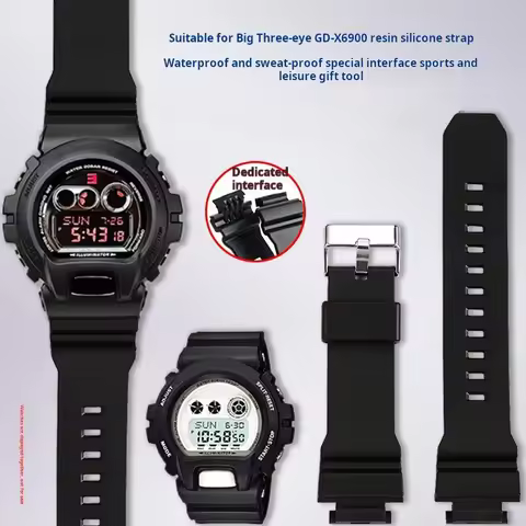 For Casio GD-X6900 Rubber watch strap G-SHOCK Big Three eyes resin silicone watchband Convex men's b