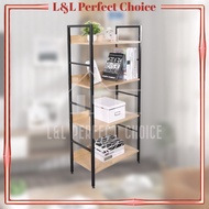 4 Tier Multipurpose Metal Rack Book Shelf Rak Buku Home Office Kayu Nordic Furniture Rak Buku Pejabat Rumah Kayu 4层多功能书架