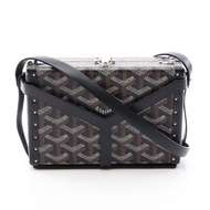 【二手】Goyard GOYARD單肩包 Minaudière Trunk 手拿包 MINA08PMLTY 黑色/ブラウン/白色 PVC 塗佈帆布皮革 Minaudière Trunk 手拿包