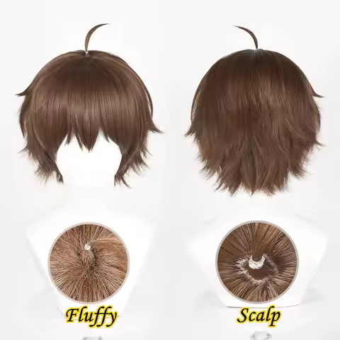 In Stock Anime Togashi Yuuta Short 30cm Dark Brown Cosplay Anime Wig Heat Resistant Synthetic Hair H