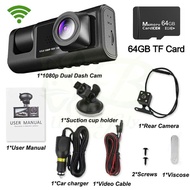 3 Lens Dashcam 64G HD 1080P WIFI dashcam mobi Kamera Dash Kamera Dashcam Lensa Loop 24 Jam