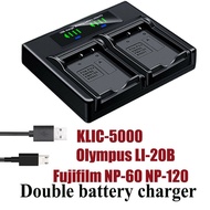 Dual Battery Charger For Olympus LI-20B AZ-1 AZ-2 Zoom Ferrari Digital Model2004