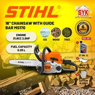 SYK Stihl Gasoline Chainsaw 16 Inch MS170 Pengasah Chainsaw Petrol Mesin Tebang Pokok Chainsaw Heavy