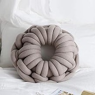 Home Office Cute Plush cuddly Toys Round Knot Divan Chair Back Cushion Soft Baby Gift Toys Bed Couch Office Pillows (Color : Light Grey, Size : 39x39cm)