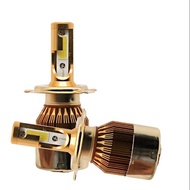 2 Pieces C6 LED Headlight H4 Headlight High-White/Low-yellow