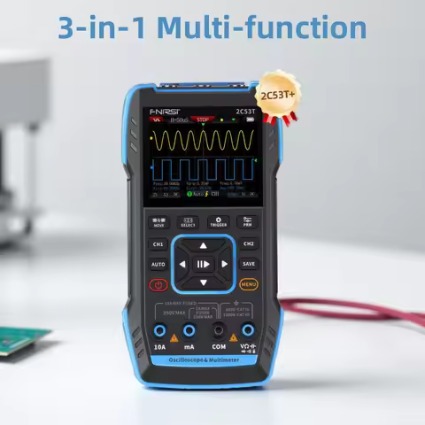 FNIRSI 2C23T 2C53T Upgrade 50MHz Handheld Digital Oscilloscope Multimeter Signal Generator 3 in 1 Du