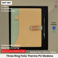 Premium A5 Year 2026 3O Ring Notebook Folio Business Gift Writing book Luxury PU Cover Journal 3 Pun