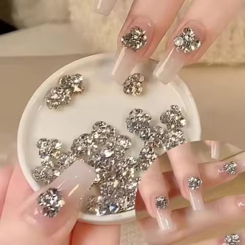 10Pcs SS6-SS28 3D Shiny Stack Drilling Nail Art Diamond Jewelry 3/4/6/7/9mm K9 Pile Drills Rhineston