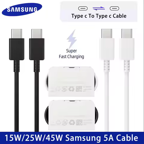 45W Samsung Original PD Cable Quick USB Type-C Wired 25W 5A Super Fast Charger For Galaxy S26 S25 A0