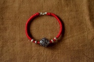 手工純銀龍珠手牌 設計編織紅色手繩
