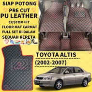 TOYOTA ALTIS (2002-2007) CAR ACCESSORIES  FLOOR MAT CARMAT 3D PU LEATHER CUSTOMMADE ANTI-SLIP DESIGN