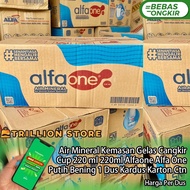 Minuman Alfa One Cup Cangkir Air Mineral 1 Dus Dalam Kemasan Minum Putih Gelas Isi 48pcs 220 ML  Alf