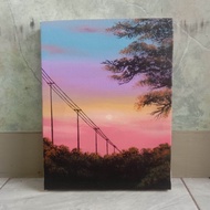 Dekorasi Hiasan Lukisan Dinding Aesthetic Minimalis Keren - Lukisan Canvas Kanvas Handmade Asli Hasi