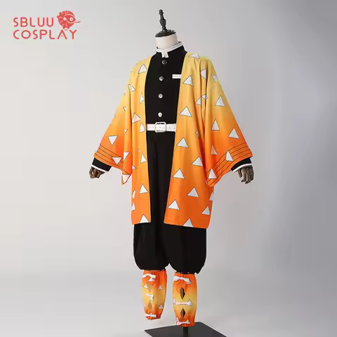 SBluuCosplay Agatsuma Zenitsu Cosplay Costume Haori Embroidery SR Quality TR Material Halloween Chri