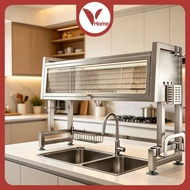 Vhome Flip Up Dustproof Over Sink Rack Stainless Steel Hollow Quick Drain Multifunctional Kitchen St