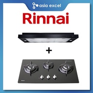 RINNAI RH-S329-PBR SLIMLINE HOOD + RINNAI RB-7303S-GBSM 3 BURNER GLASS HOB