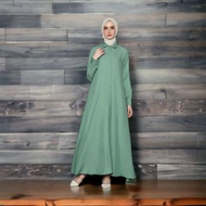 Long Dress Gamis Wanita Polos Casual Bahan Katun Toyobo Busui Friendly Ukuran Jumbo Bigsize Warna Pu