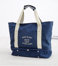 DiniWELL - (藍色) Diniwell 韓式旅行喼拉桿套位 大容量旅行袋 底部可以放大