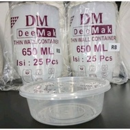 THINWALL RB 650ML - THINWALL PLASTIC BOWL 650ML - FOOD CONTAINER - CONTENTS 25PCS