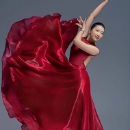 720 Degree Classical Dance Skirt Satin Fabric Shiny Large Swing Skirt