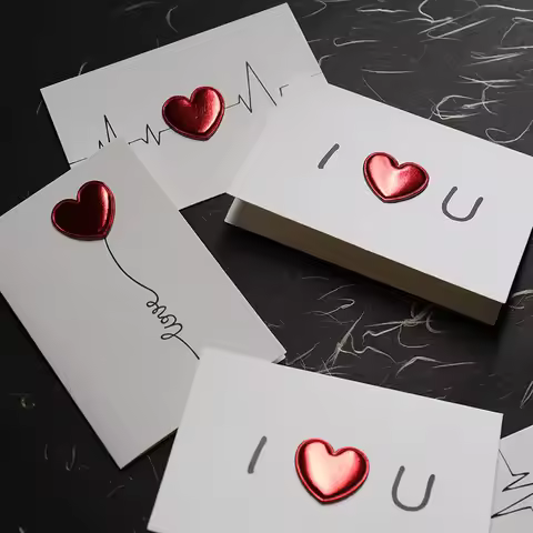 DIY Confession Greeting Card Heart-shaped Postcard Wedding Invitation Card Anniversary Greeting Card