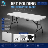 KT WARE 6feet Multipurpose Folding Table Heavy Duty Exhibition Dining Outdoor Folding Table Meja Lip