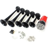 5pcs 125dB Black Trumpet Musical Dixie Car Duke of Hazzard with Compressor 12V Car Air Horn