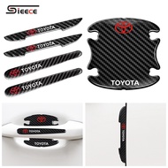 Sieece Car Door Edge Protector Auto Door Handle Protector Carbon Fiber Car Door Bowl Protector Anti Collision Car Accessories For Toyota Wish Sienta Yaris Altis Vios Corolla CHR Hiace Fortuner Harrier Commuter Hilux Revo Prius Alphard Camry Rush Vellfire