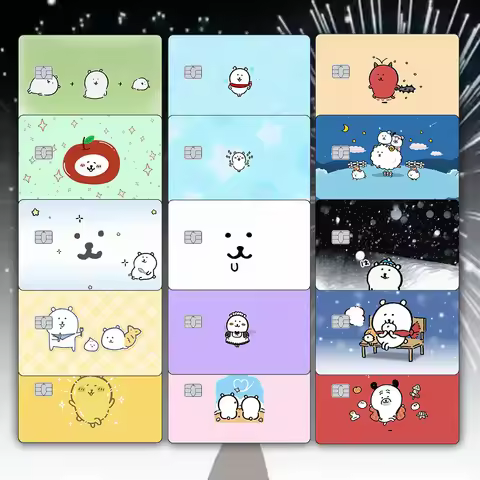 Kawaii JokeBear Series Credit Card Skin Sticker Cartoon Matte Stickers for VISA JCB and Mastercard D