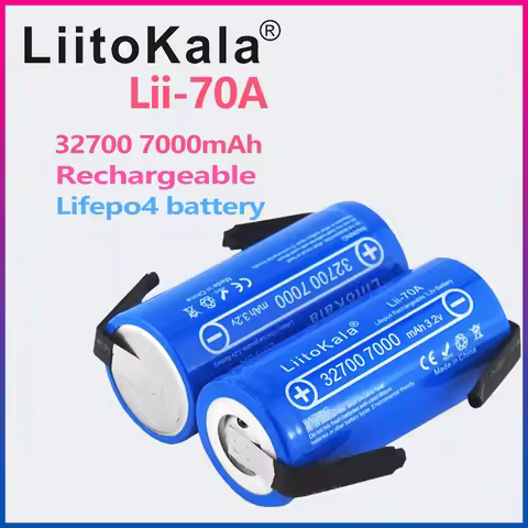 3.2V LiitoKala 32700 7000mAh Lii-70A LiFePO4 Battery 35A Continuous Discharge Maximum 55A High power