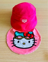 Arena Hello Kitty 聯乘泳裝-水陸兩用防曬泳帽+防曬泳衣-9成新