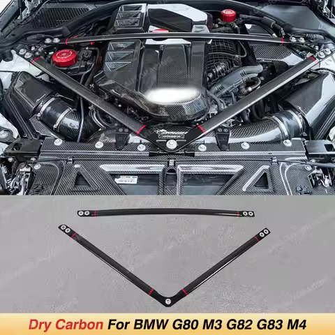 For BMW G80 M3 G82 G83 M4 2021+ Dry Carbon Fiber Engine Strut Brace Bracket Bar car BodyKits