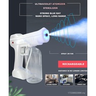 (高品质无线消毒枪)New Arrival 2000mAh 800ML Wireless Nano Spray Gun Blue Light Nano Steam Atomizing Fogger D